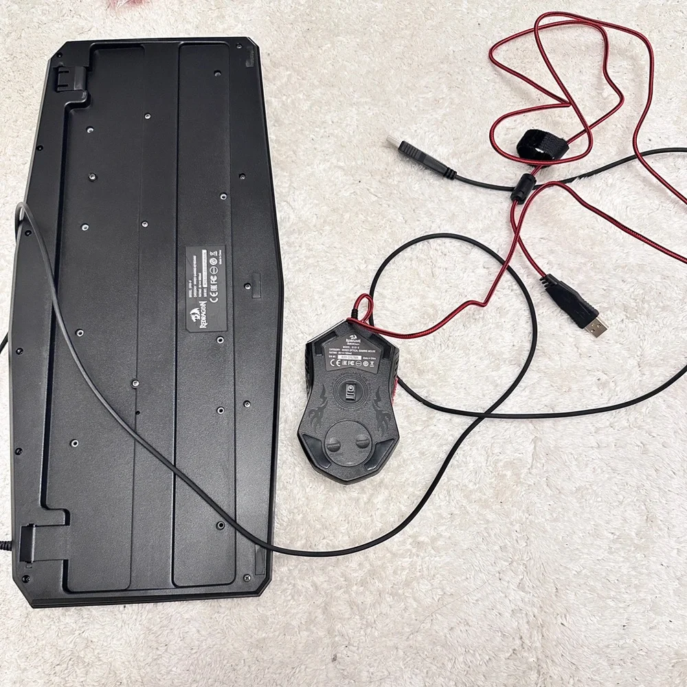 Redragon wired s101-3 gaming keyboard and 3200 dpi mouse with LED